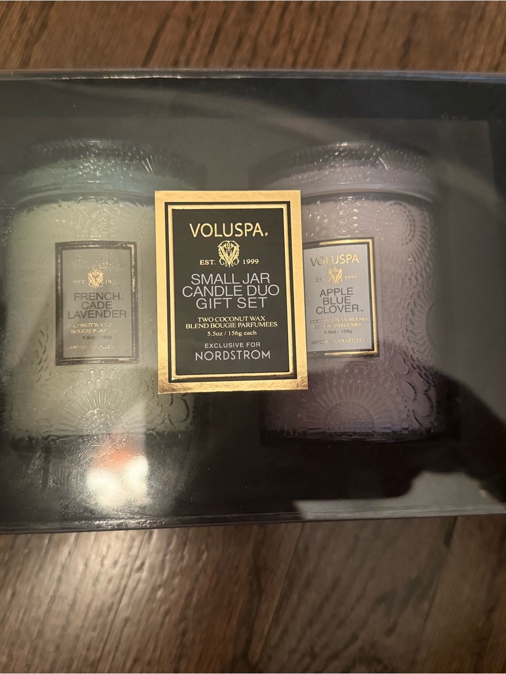 Voluspa Lavender & Blue Clover Small Jar Candle Duo (White, Purple)